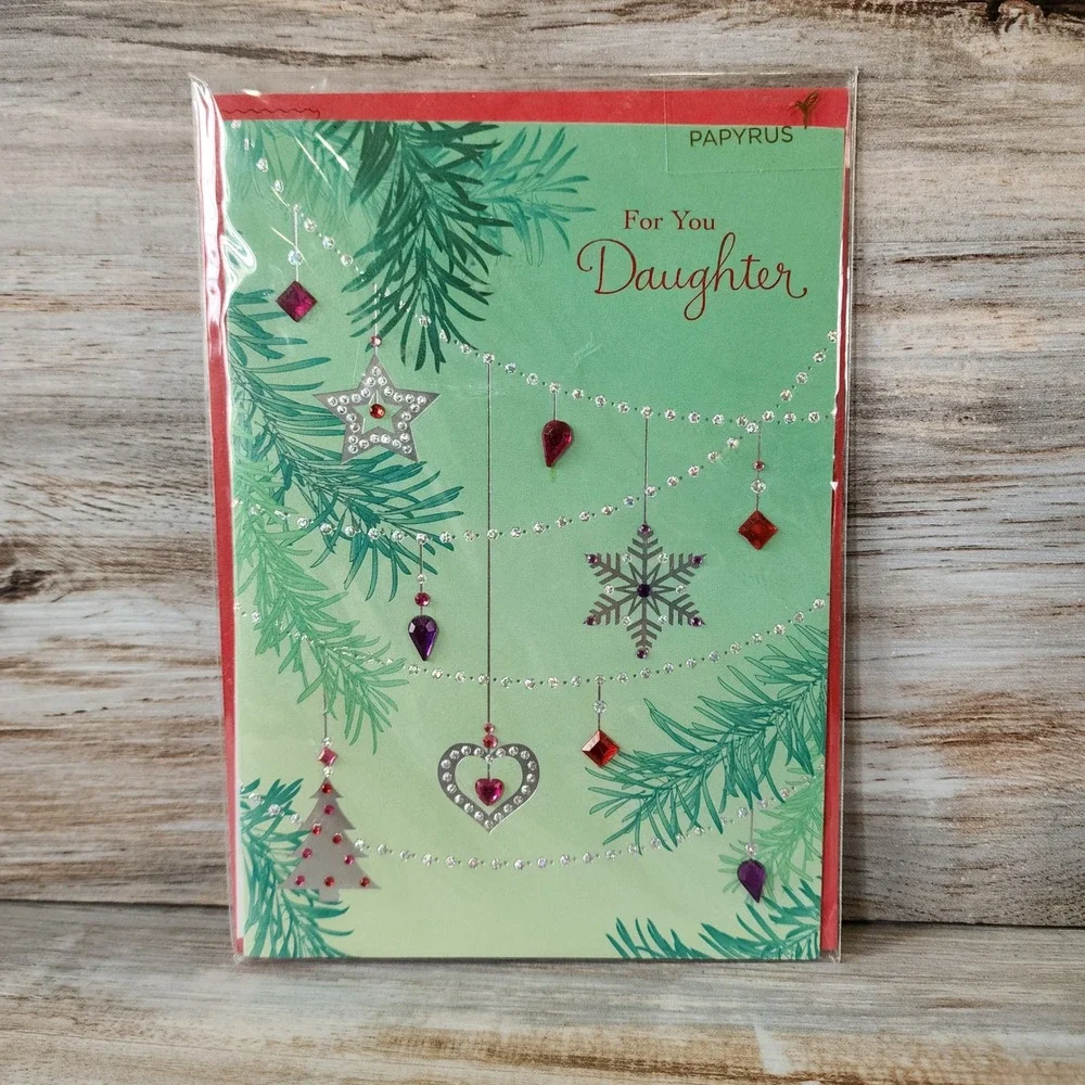 Papyrus Christmas Card For You Daughter Gems Crystals Ornaments 07026712